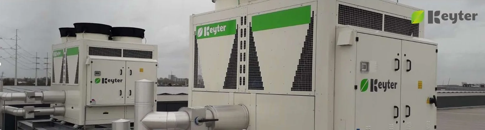 Keyter air-conditioning units installed on a rooftop
